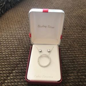 Sterling silver necklace and earrings